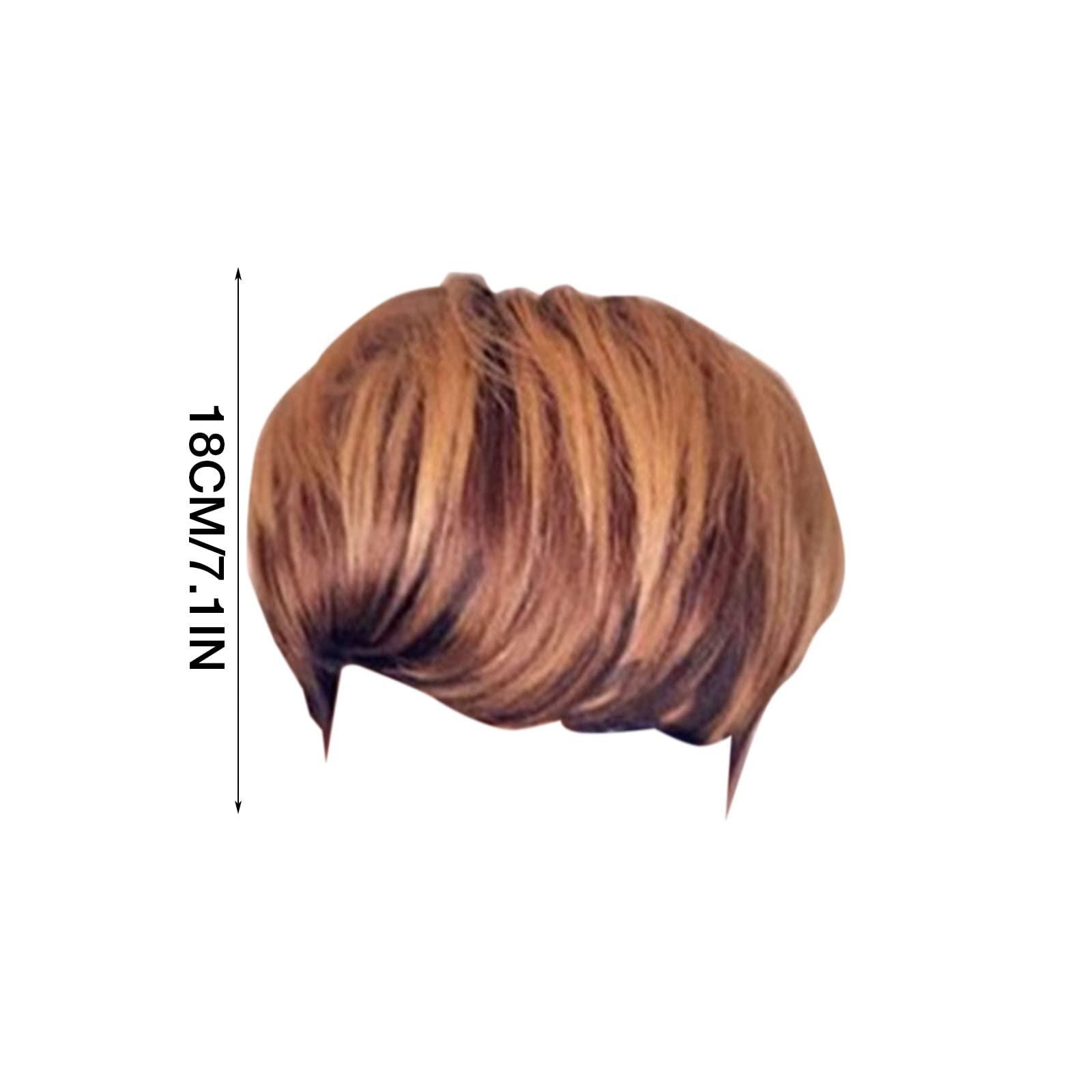 Generic Generic Wig Human Hair Short Human Hair Wigs for Black Women Layered Wavy Wigs Black with Brown (A2-Gold, One Size)