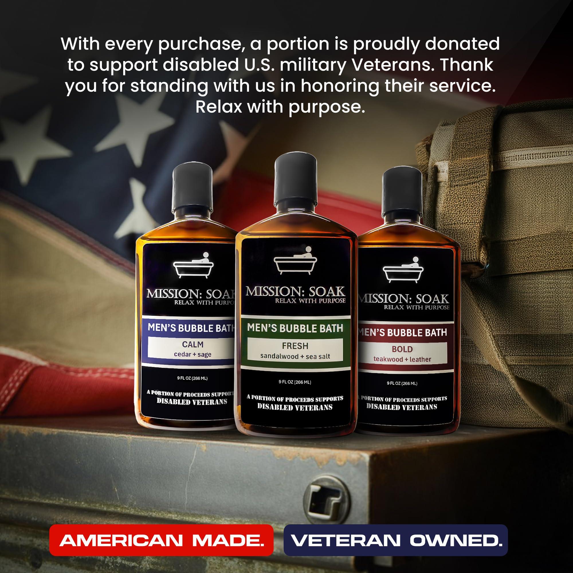 Mission: Soak Mission: Soak Men's Luxury Bubble Bath, Body Soak - Multiple Scents Available - 9 fl oz (Calm (Cedar + Sage))