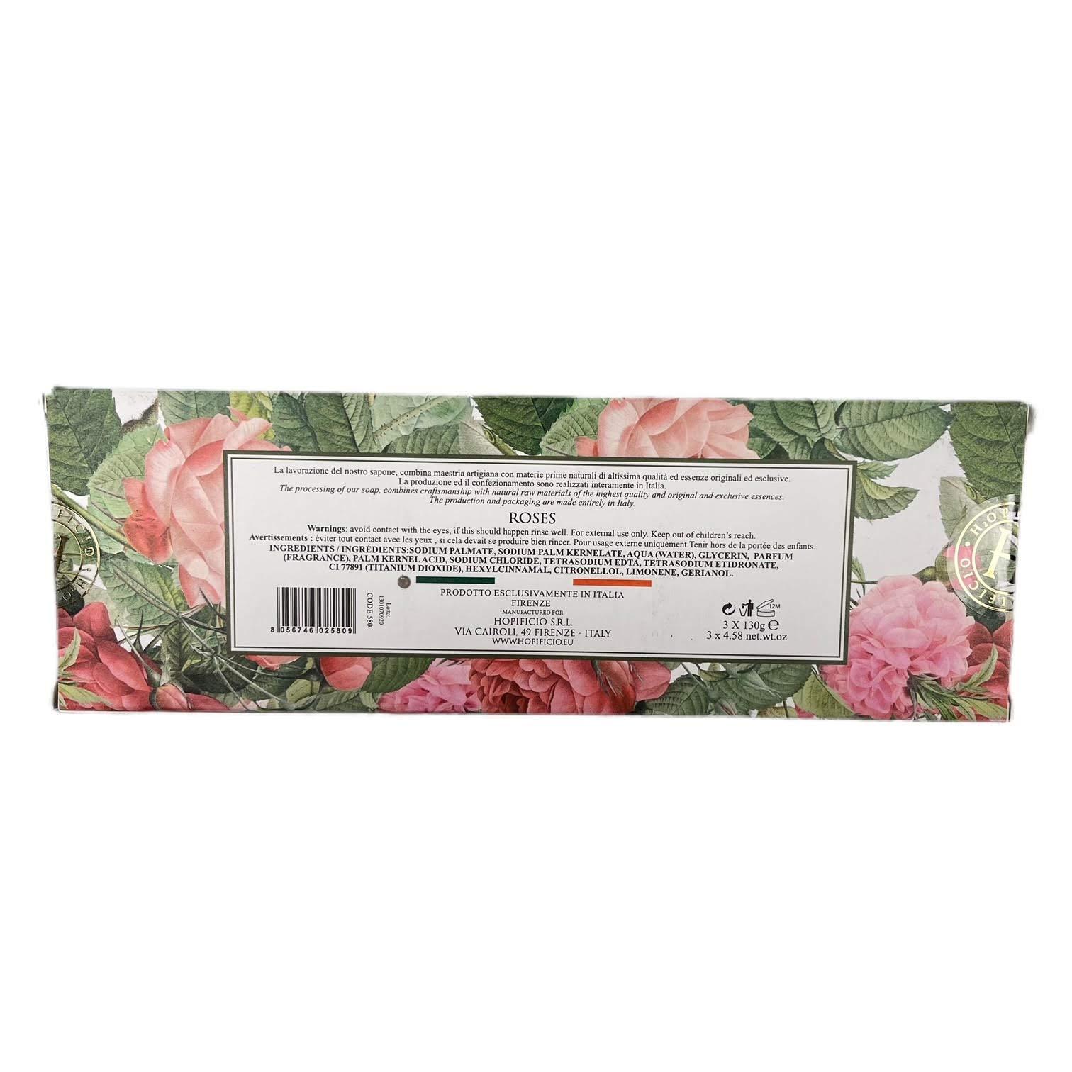 HOPIFICIO Hopificio  Gift Set, Finest Milled All Natural Soap  Firenze Roses 3 x 4.58 oz
