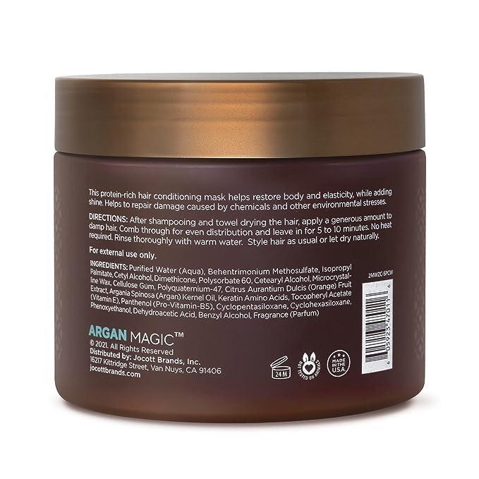 Argan Magic Argan Magic Restorative Hair Mask - Protein Rich Conditioning Hair Mask that Hydrates, Restores And Repairs Damaged Hair | Made in USA, Paraben Free, Cruelty Free (12 oz)