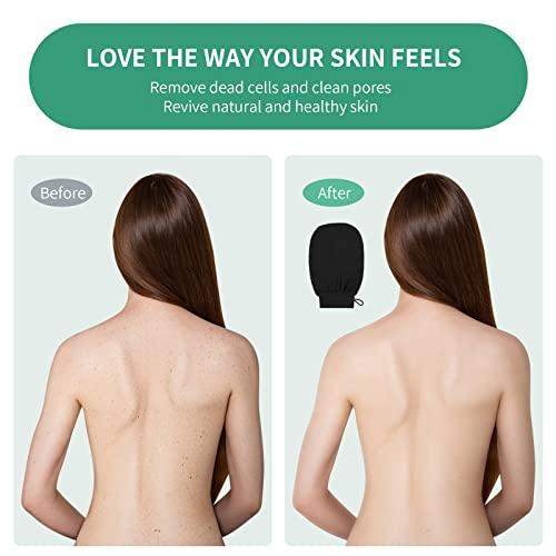 BiJun BiJun Exfoliating Glove Moroccan Kessa Scrub Exfoliating Gloves Deep Exfoliating Mitt Body Scrub Premium Scrub Wash Mitt Body Skincare at Home Shower or Bath Exfoliating Mitts for Dead Skin Remover