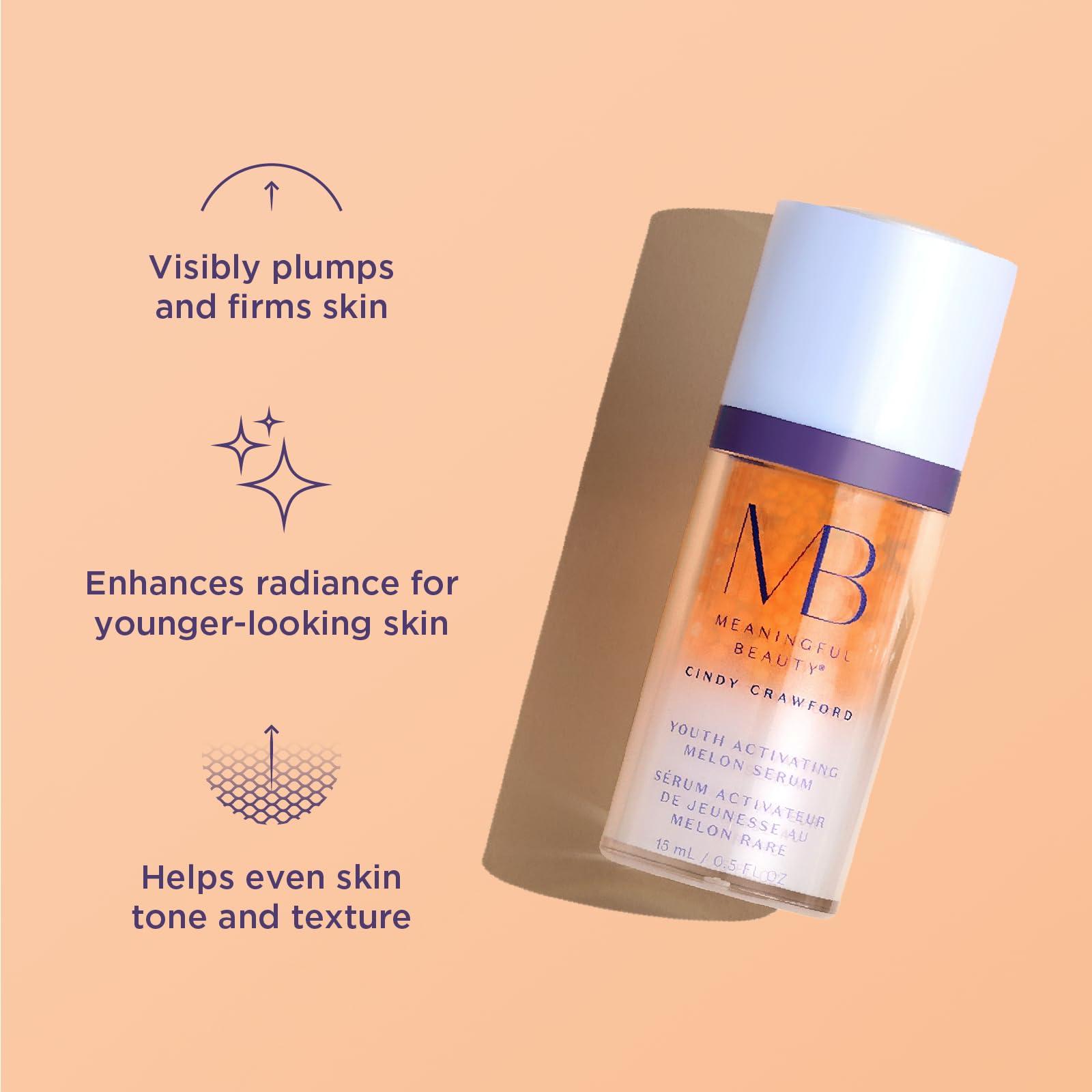 Meaningful Beauty Meaningful Beauty Anti-Aging Daily Skincare System with Youth Activating Melon Serum, 7-Piece Kit