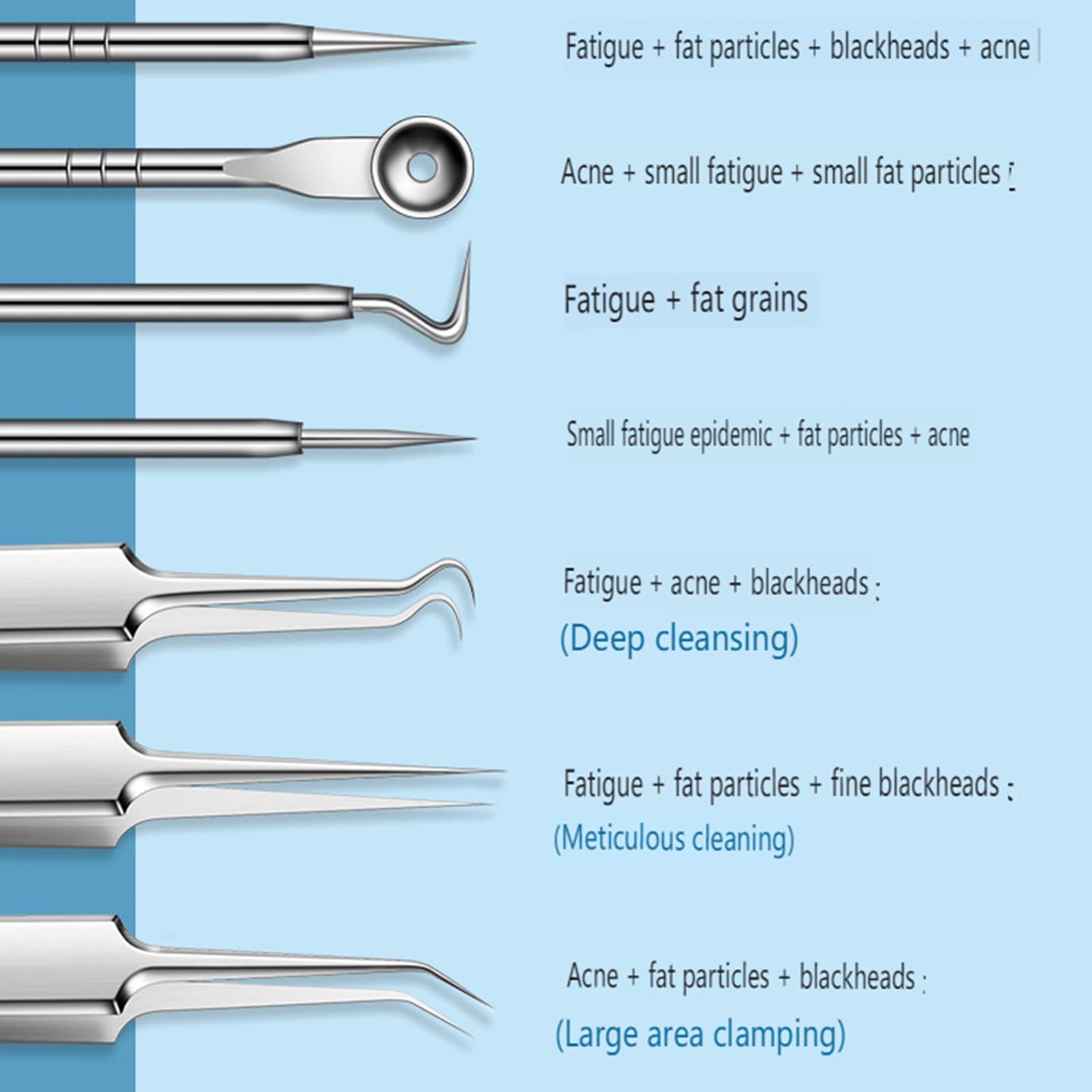 Dosurgorn Usiveinborn Blackhead Remover, Usiveinborn Tweezers, Professional Facial Blackhead Remover Tweezers, Stainless Steel Blackhead Tweezers Professional Tool Set, Blackhead/Pimple Extracto (7PCS)