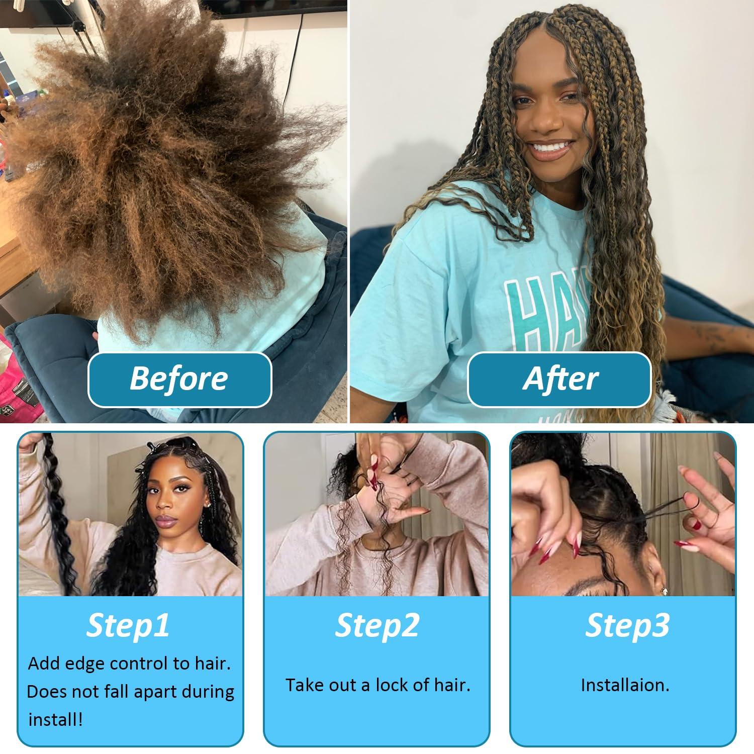 djd 4/27 Human Braiding Hair For Boho Braids 20 Inch 100g Highlight Blonde Human Hair Bulk Deep Wave 100% Curly Human Hair For Braiding Wet And Wavy Human Hair For Bohemian Braids Water Wave Human Hair