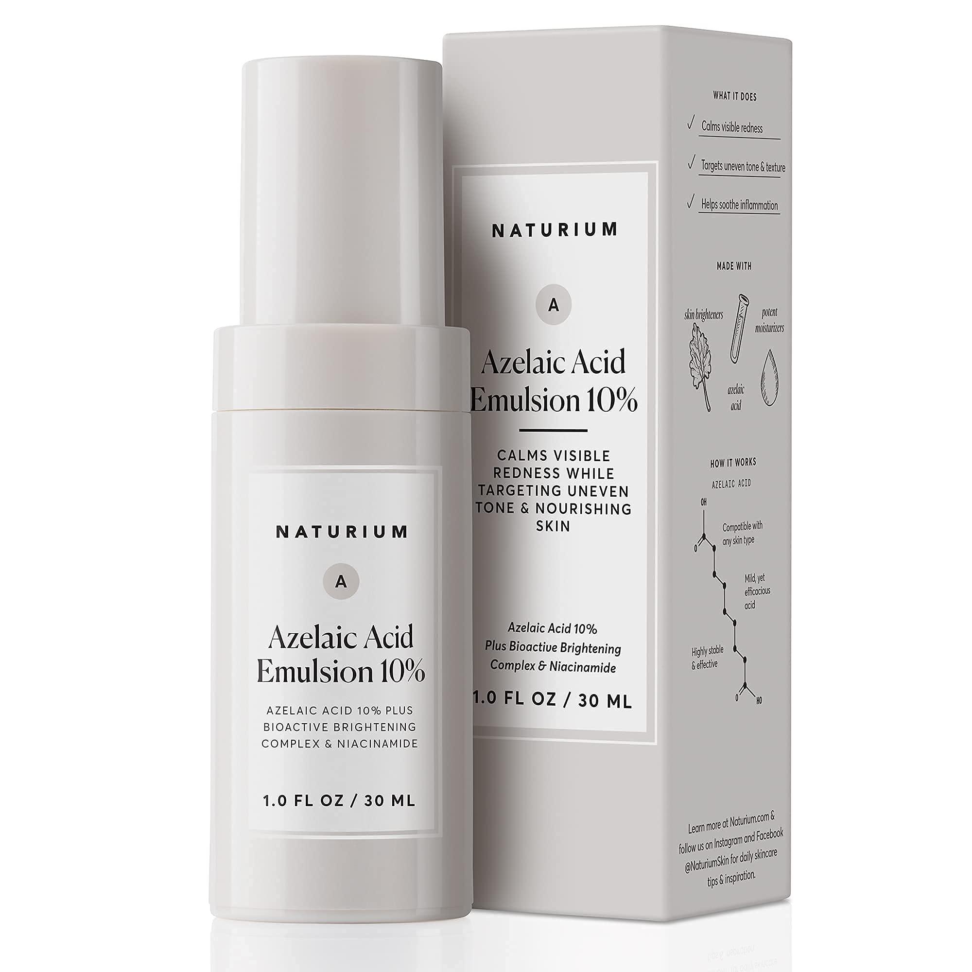 Naturium Naturium Skin Soothing Duo, Azelaic Acid Emulsion & Plant Ceramide Rich Moisture Cream, Anti-Aging Skincare