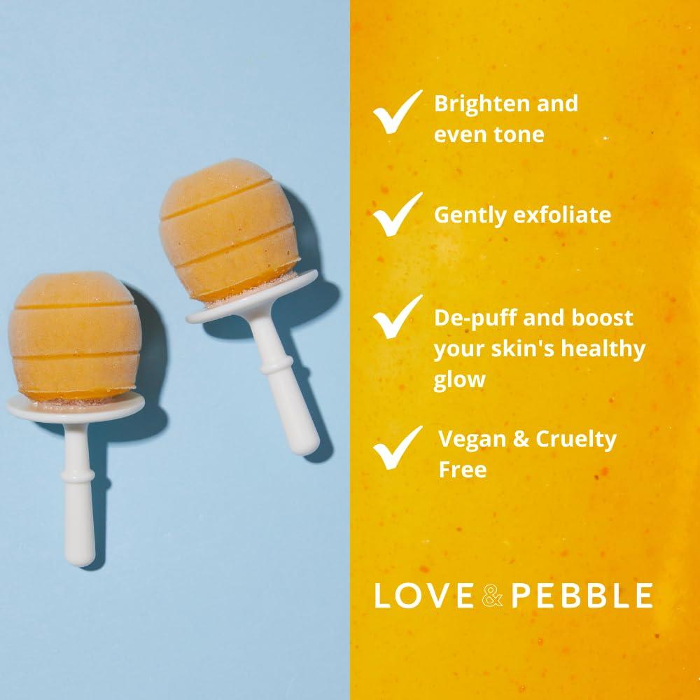 Love & Pebble Beauty Pops by Love & Pebble- Turmeric Mask Glow Enzyme Icy Facial Kit| Viral On TikTok| As seen on Shark Tank beauty | Korean Face Mask Skincare made with turmeric, aloe, banana, papaya