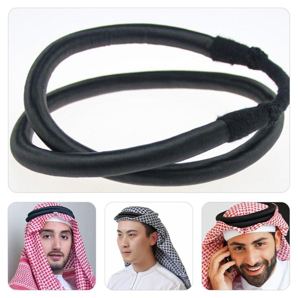 SEWACC SEWACC Mens Bandanas Arab Rope, 54cm Arab Keffiyehs Scarf Wrap Muslim Headscarf Headband Suit Shemagh Desert Prince Head Wrap Scarf Headpiece Turbante Arabe Para Hombre A