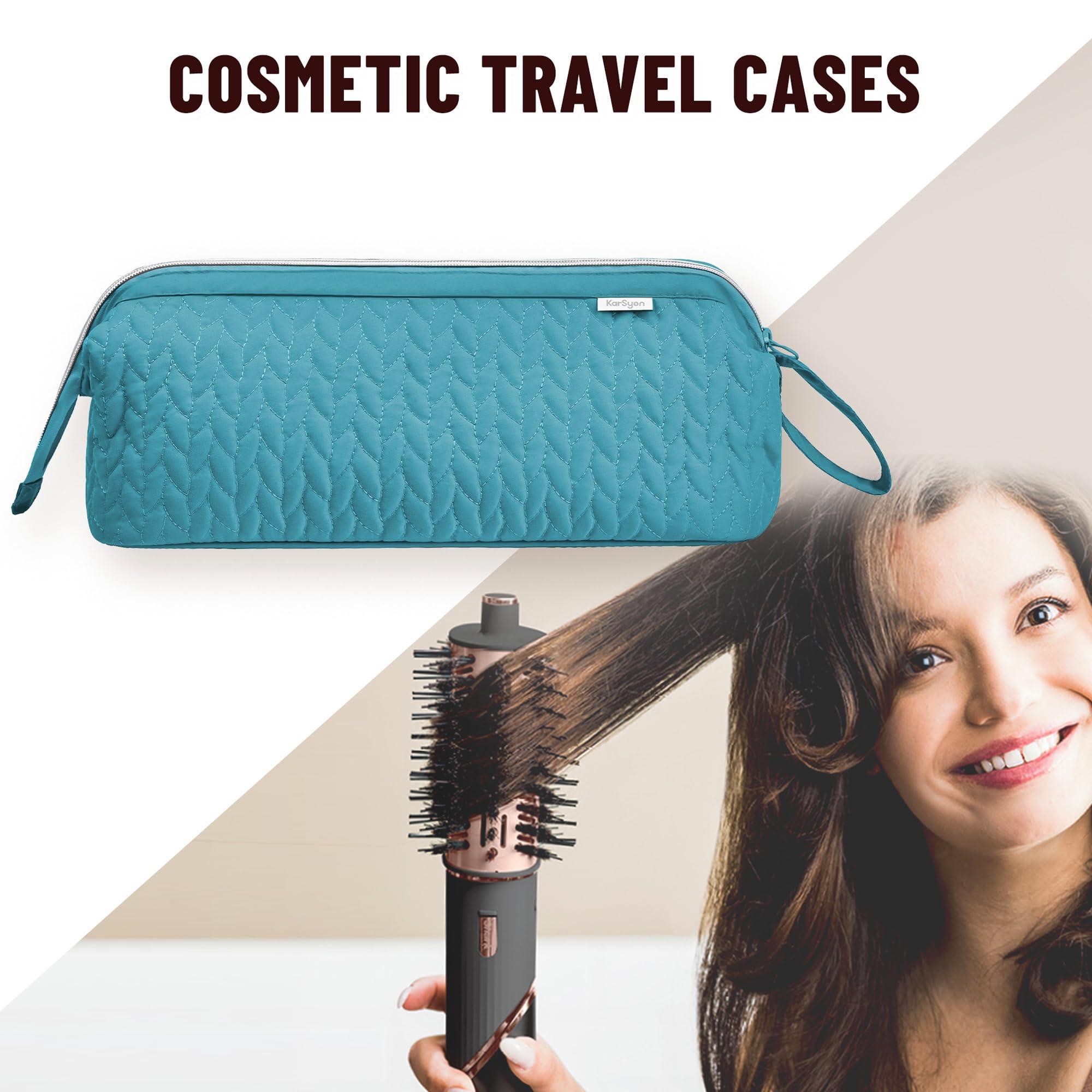 KarSyon KarSyon Shark Flex Style Case for Dyson Airwrap Hair Dryer Brush Revlon Hair Tools Travel Bag Carrying Case Flat Curling Iron Organizer (Teal Blue)