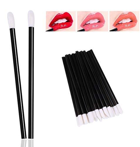 Aooba Disposable Lip Brushes Lipstick Gloss Wands Applicator Makeup Tool Kits(Black) (200 Pieces)