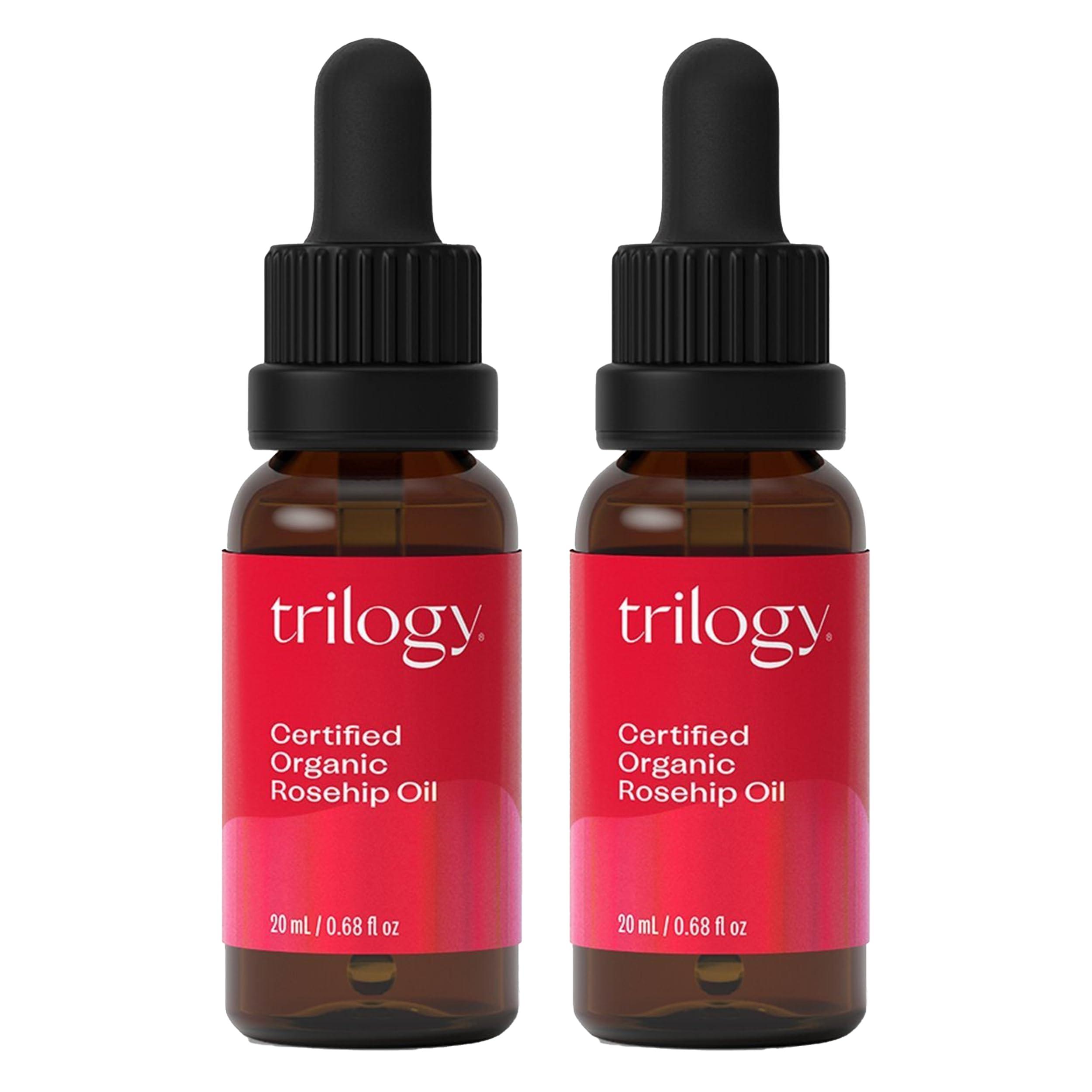 Trilogy Trilogy Certified Organic Rosehip Oil Duo, Intensive Nourishment, Improves Appearance of Scars, Stretch Marks, Fine Lines, & Wrinkles, 0.68 fl oz each