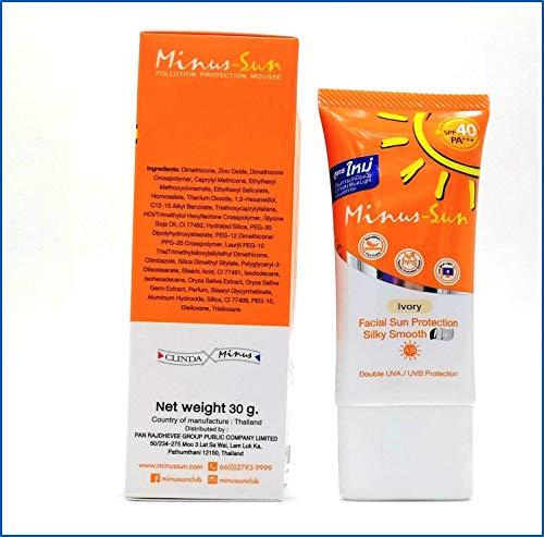 Minus (Sol) Sun SPF40 PA+++ Ivory Minus (Sol) Sun SPF40 PA+++ Ivory (New Formula x 1 Ounces) Facial Sun Protection Silky Smooth Plus with Broad Spectrum UVA1 UVA2 and UVB Protection