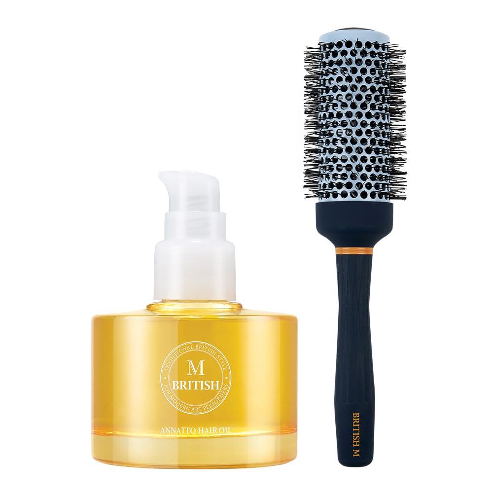 British M British M Annatto Hair Oil (2.36 fl.oz) + Hot Curling Ceramic Brush (43mm)