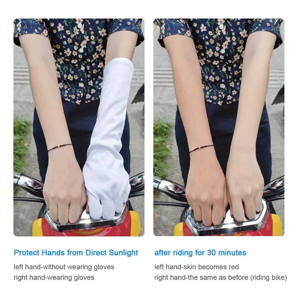 Ymiko Nail Gloves Uv Light, 1 Pair of UV Conservation Gloves, White (Long and Short) Gloves for Nail Tech Uv Gloves for Gel Manicures with Manicures for Women Men Protect Hands