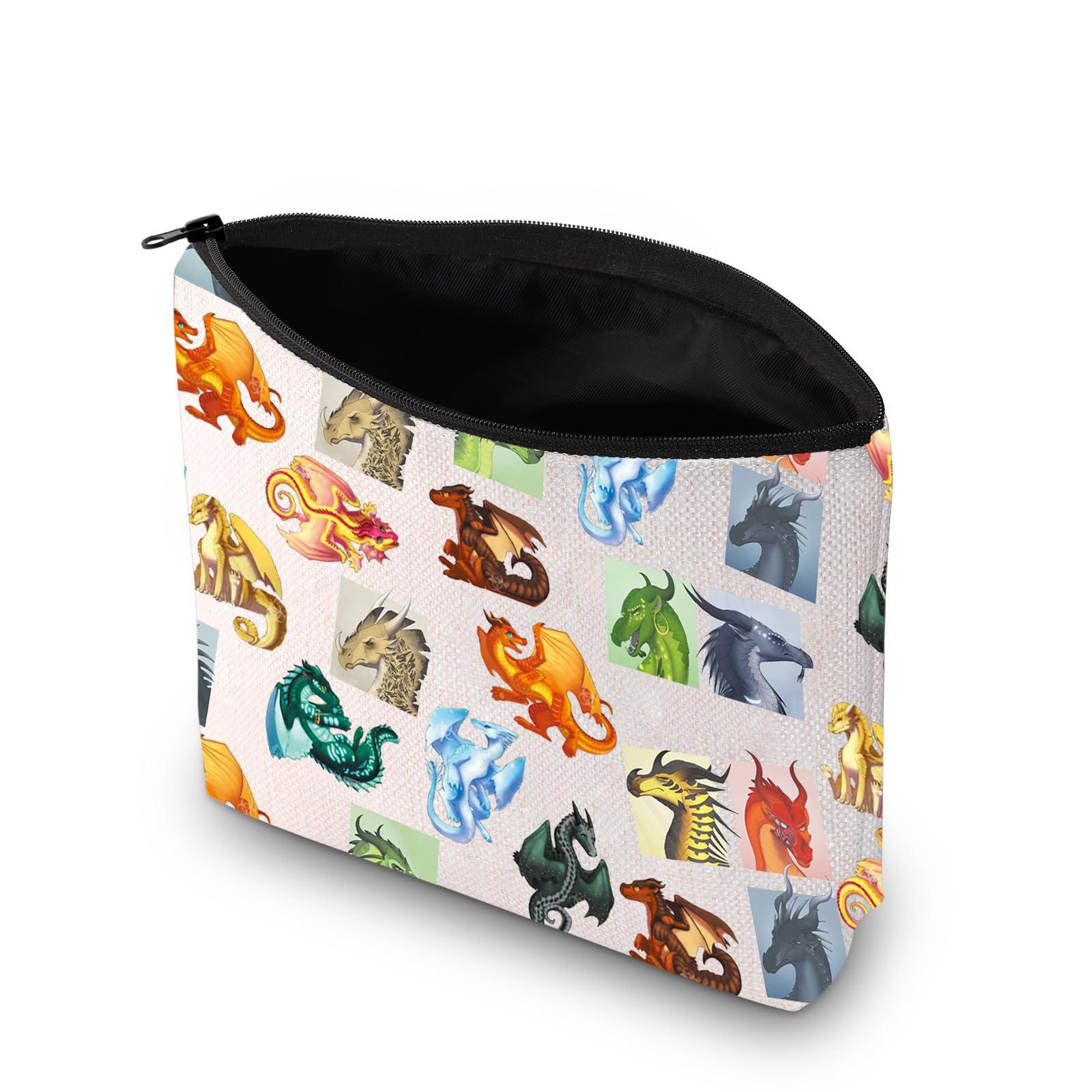 PXTIDY PXTIDY Wings Fire Dragon Novel Inspired Gift Fantasy Novel Fire Dragon Cosmetic Organizer Bag Dragon Tribes For Dragon Lovers