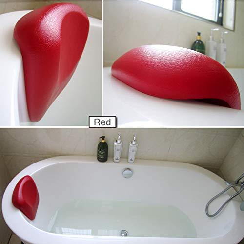 Teflogo-pillow Spa Bath Pillow with Large Suction Cups, Bathtub Cushion Shoulder and Head Support, Luxury Bath Tub Rest Pillow, Fits Any Tub, Straight Back Tub, D
