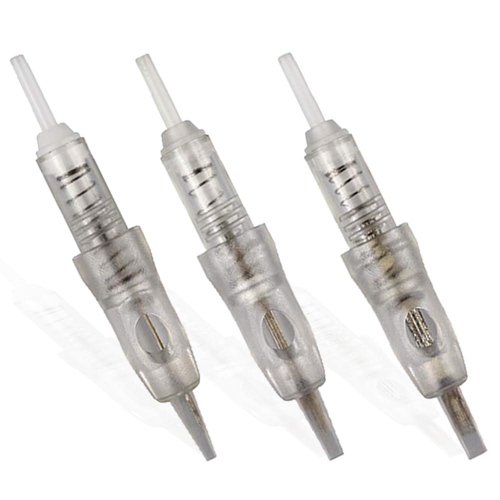 DuBeauty 50pcs/Pack Disposable Microblading Nano Needle Cartridges Permanent Makeup Tattoo Needles for Tattoo Machine for Ombre Powder Eyebrow Lip Beauty (0.18mm1P)