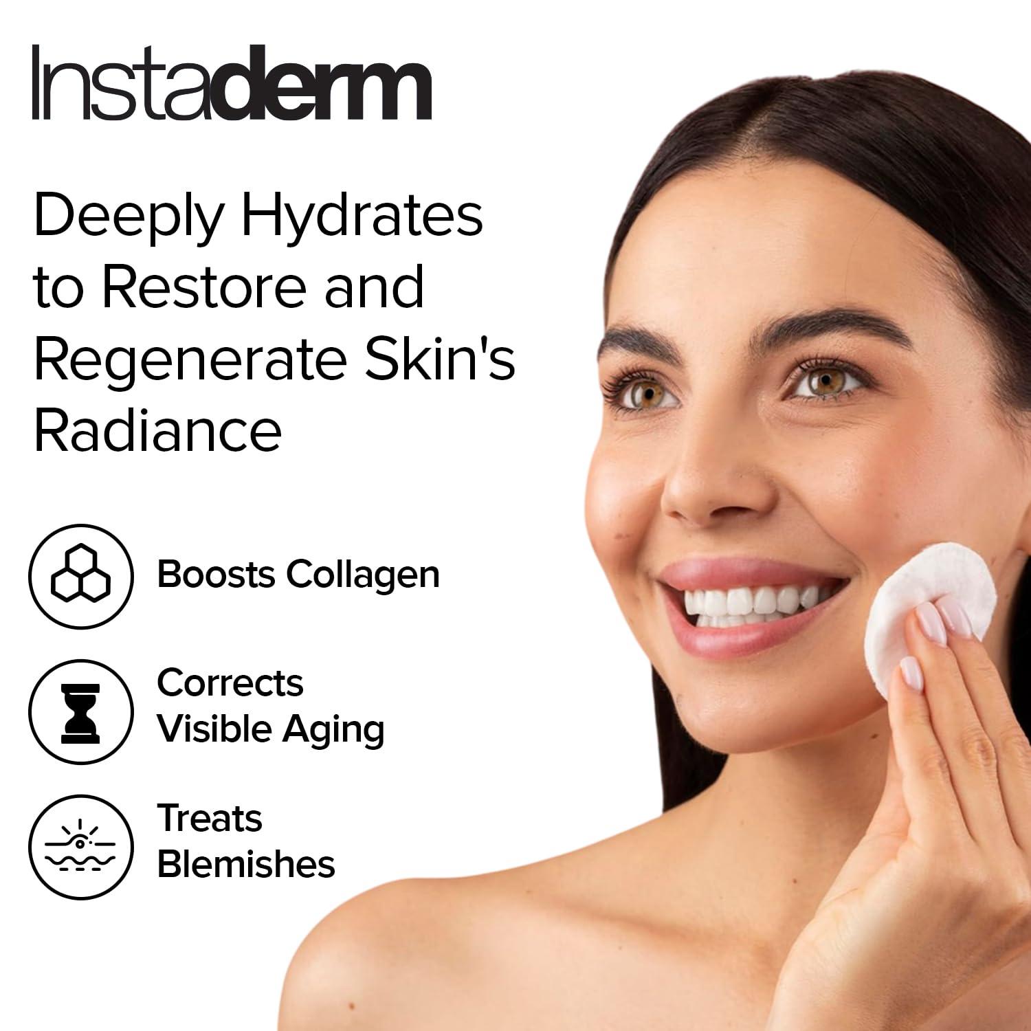 Instaderm Anti-Aging Exfoliating Peel Pads Smooths Fine Lines, Wrinkles, Dark Spots & Skin Roughness to Enhance the Skins Texture & Tone for Radiant Glow.