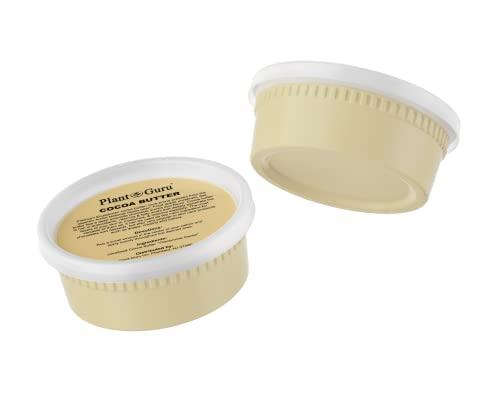 Plant Guru Raw Cocoa Butter 8 oz. 100% Pure Natural Unrefined FOOD GRADE Arriba Nacional Cacao Bean, Great For Chocolate Making, Soap, Lip Balm and Moisturizer For DIY Body Butters