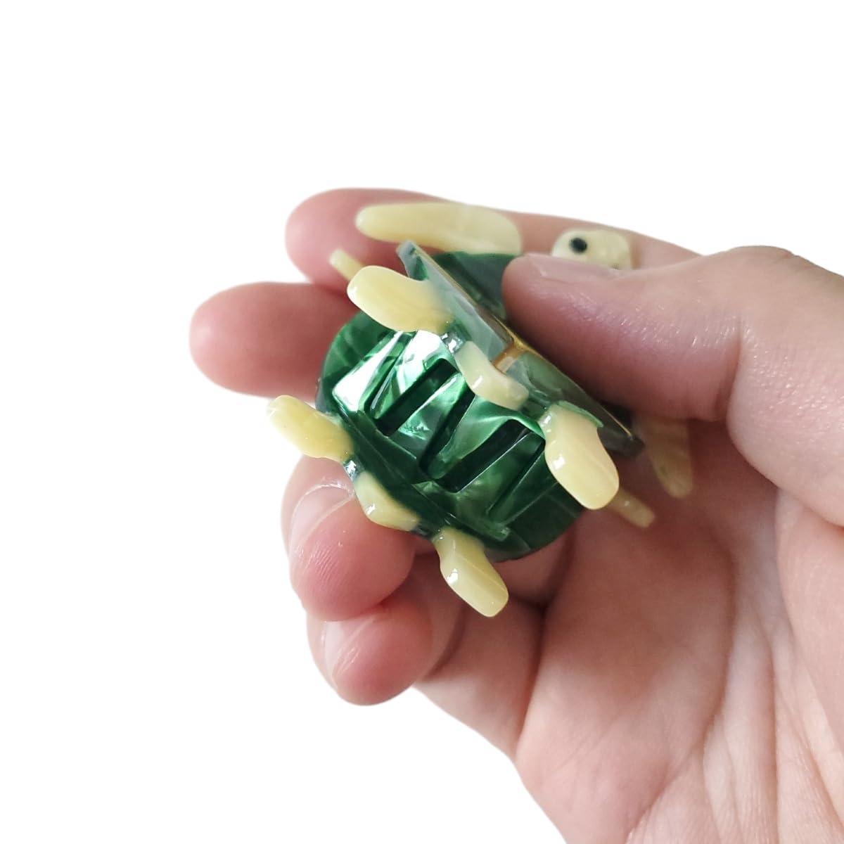 OMG Decor Mini Green Turtle Claw Clip,Acetate Hair Clip,Small Hair Clips for Women