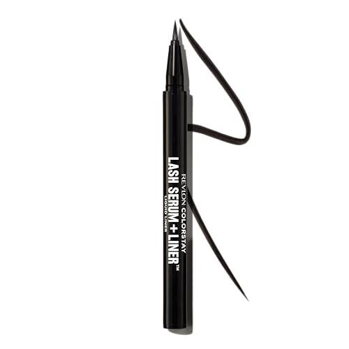 REVLON REVLON ColorStay Lash Serum + Liner, Waterproof Eyeliner, Valentine\'s Day Makeup Gifts for Women, Healthier Looking Eyelashes, Smudge-Proof Flexible Brush Tip, 001 Blackest Black