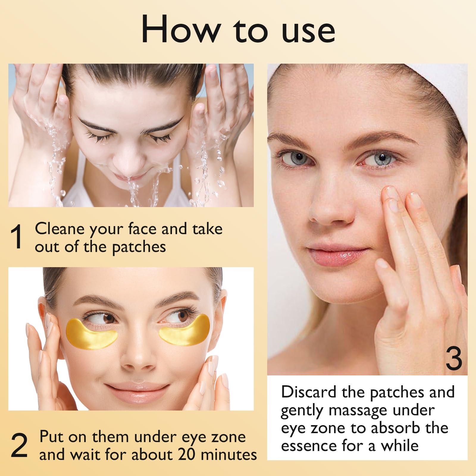 Adofect Adofect 25 Paris Under Eye Patches 24k Gold Under Eye Mask for Puffy Eyes and Dark Circles Treatments, Under Eye Bags Treatment Collagen Gel Pads for Beauty & Personal Care, Gold