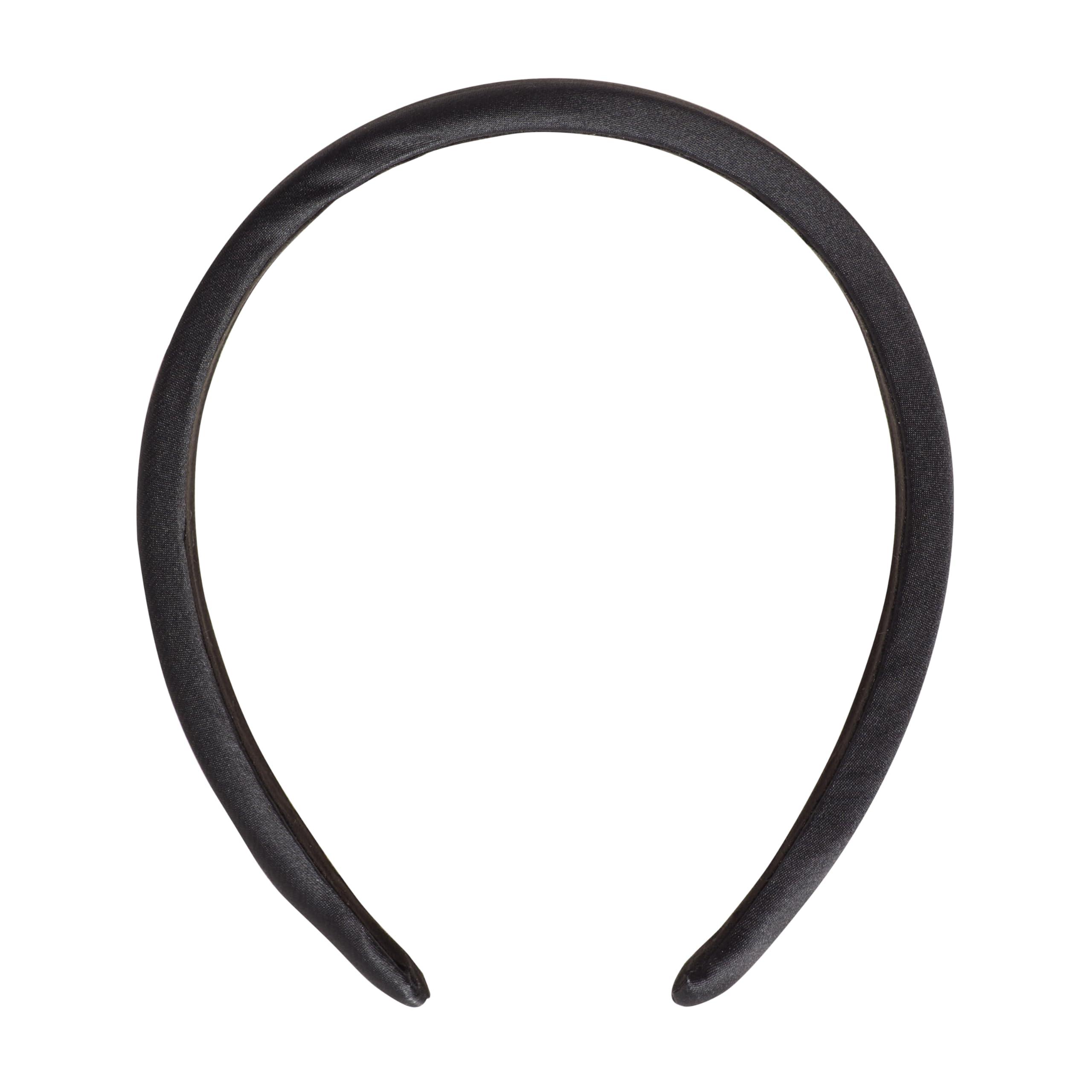 GOODY GOODY Ouchless Hold Soft Padded Headband, Black, Stylish & Lightweight Damage-Free Satin Headbands for Women & Men, All-Day Comfort, Hair Accessories for All Occasions, All Hair Types