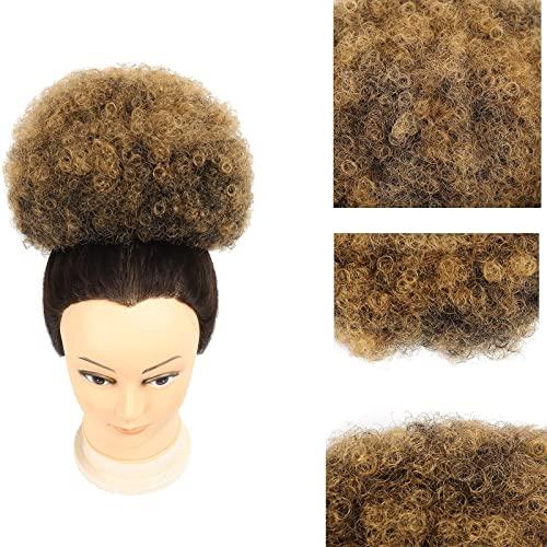 Melanair Melanair Afro Synthetic Puff Drawstring Ponytail Short Kinky Curly Hair Ponytail Hair Extensions with 2 Clips (T27#)