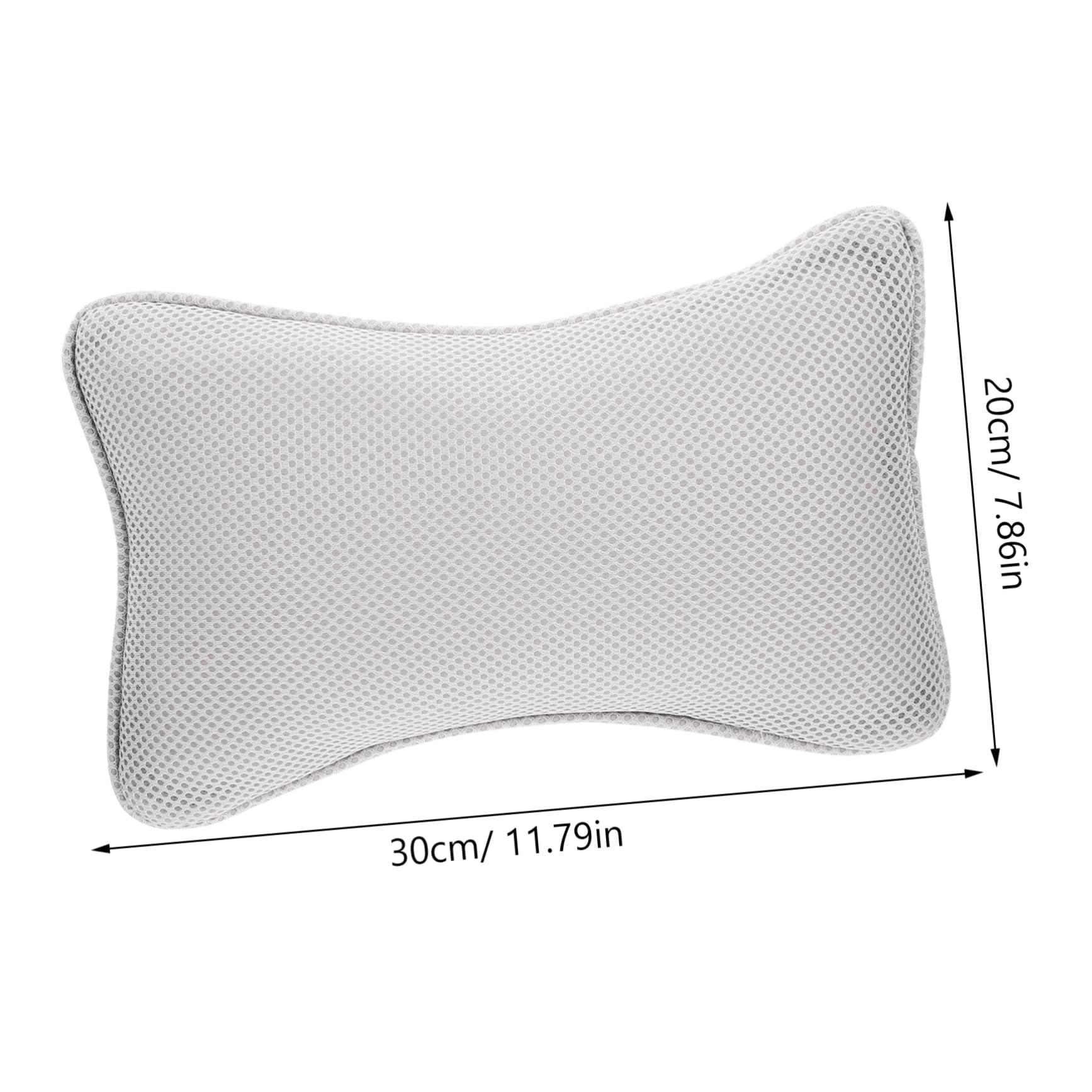 minkissy minkissy Bathtub Pillow Cup Grey Bath Pillow with 2 Cups Neck Pillow for Bathtub Spa Spa Tub Fit Standard Bathtubs