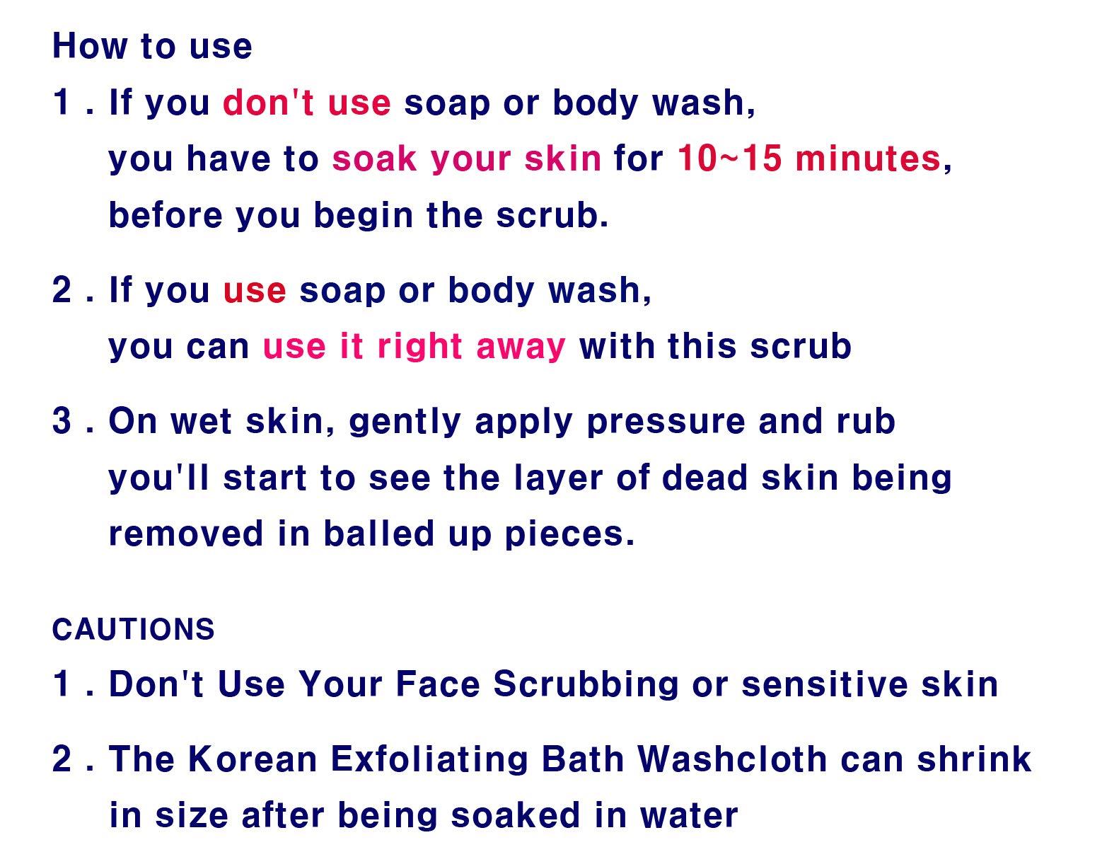 TTAETAOL Korean Exfoliating Bath Washcloth Italy Towel Exfoliating Scrub Bath Mitten (Italy towel set)