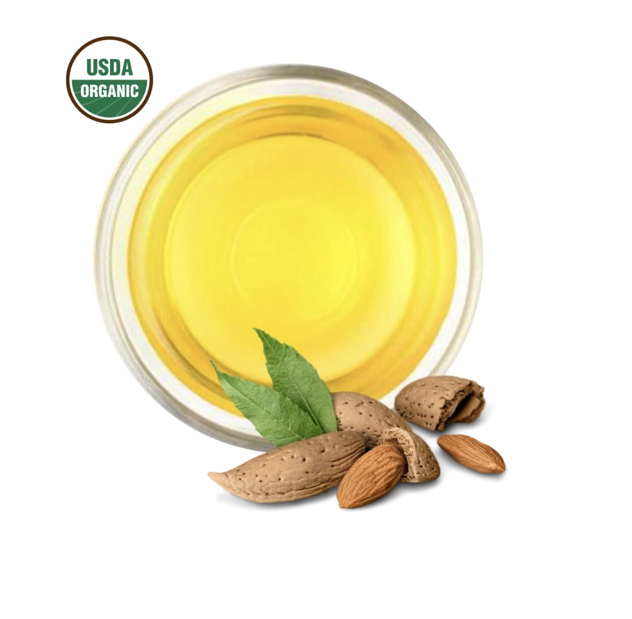 SULU Certified Organic Unrefined Cold Pressed Sweet Almond Oil- 4 lbs/64 fluid ounces