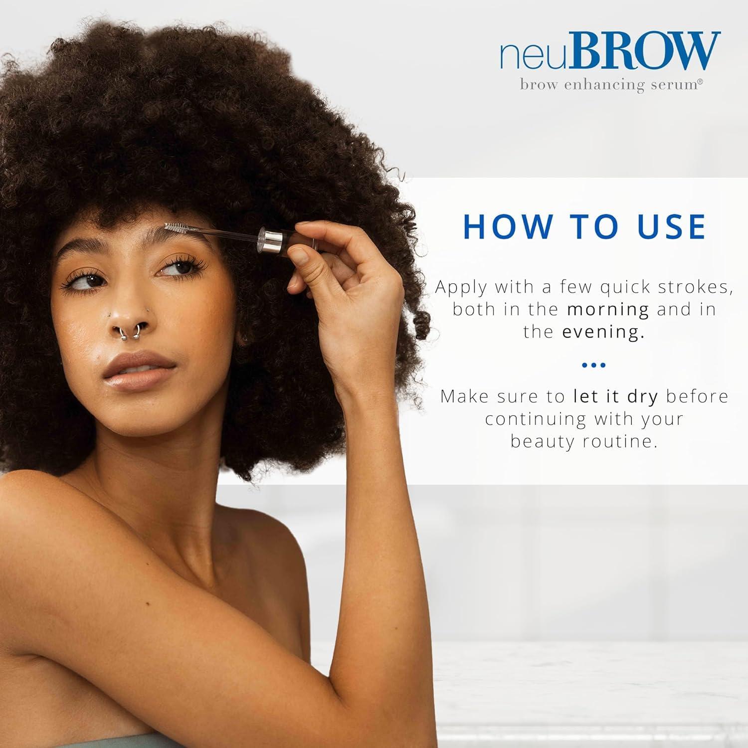 SKIN RESEARCH neuBROW Brow Enhancing Serum by Skin Research Laboratories - 3.6 mL Eye Brow Serum for Defined, Fuller & Thicker-Looking Hair Brows - Advanced Formula Promotes Natural & Healthy Appearance of Brows