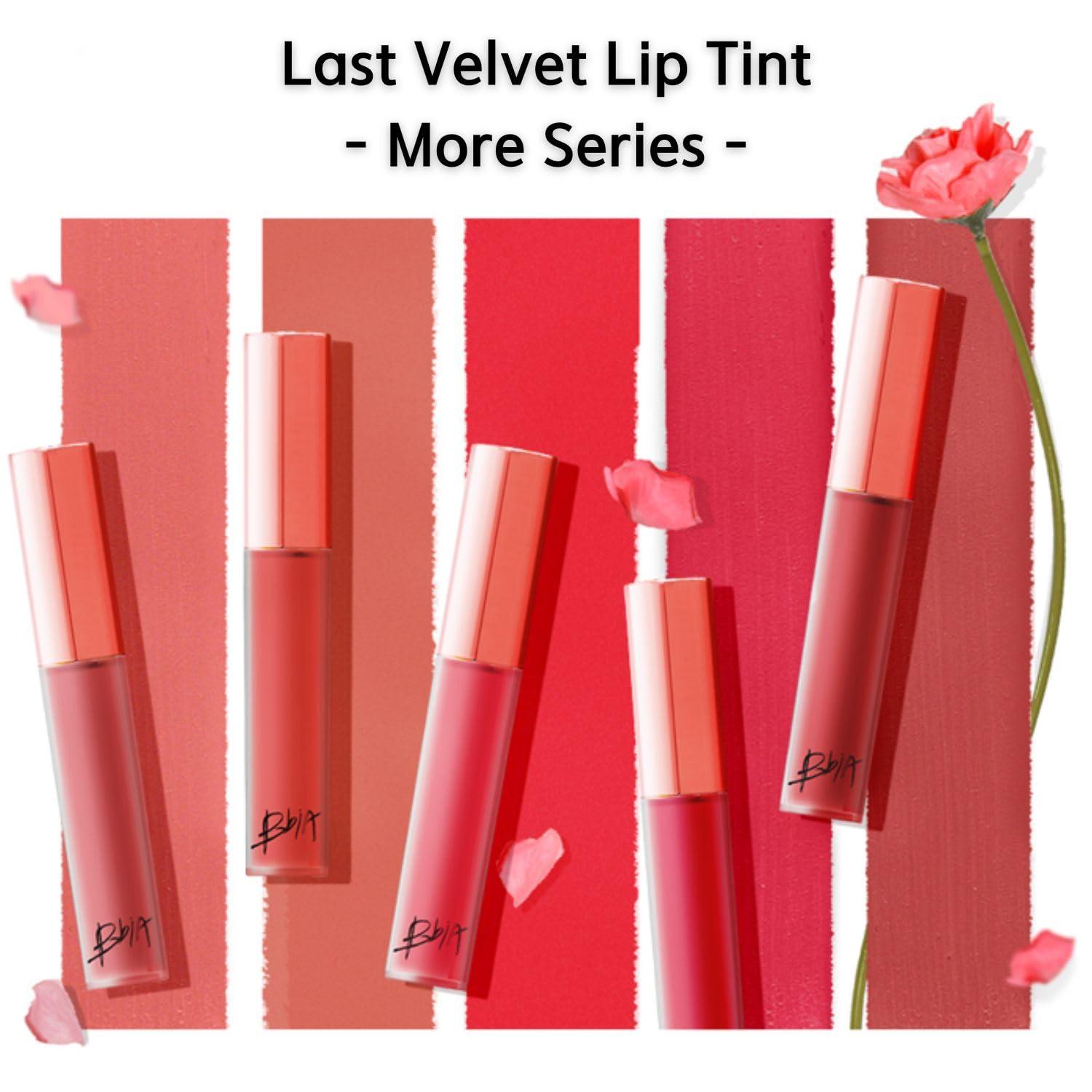 BBI@ BBIA BBIA Last Velvet Lip Tint - Soft & Creamy Matte Finish Lip Stain, Blur Effect with Velvety Texture, Long-Lasting, High Pigment, Lightweight, Non-Drying, Korean Lip Makeup (17 MORE PLEASANT)