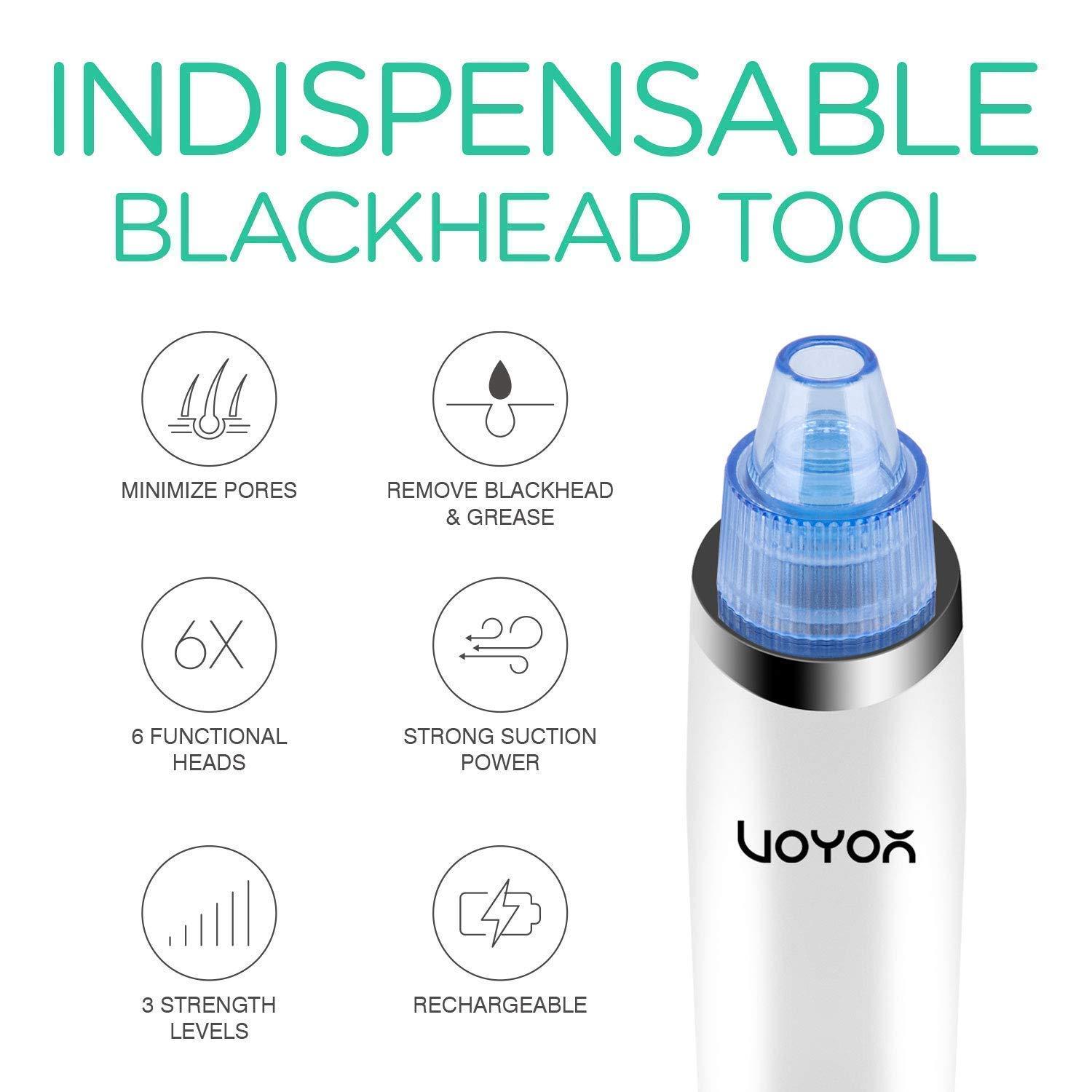 VOYOR VOYOR Blackhead Remover Pore Vacuum - Facial Cleansing Brush Rechargeable Face Spin Brush for Deep Cleansing