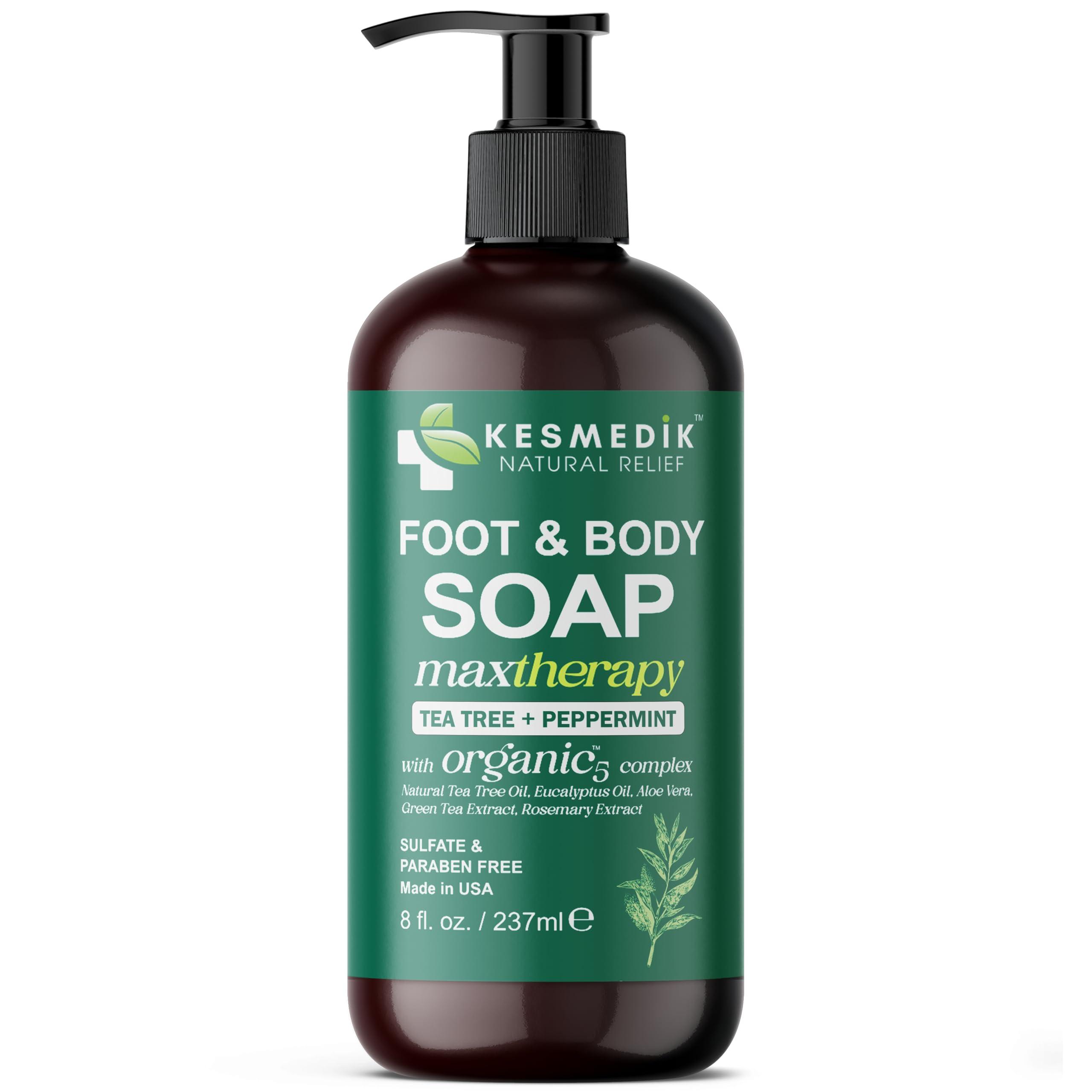 KESMEDIK KESMEDIK Tea Tree Soap | Antifungal Foot & Body Wash for Deep Cleansing & Body Odor, Athletes Foot, Ringworm, Jock Itch, and Smelly Feet (1-Pack)