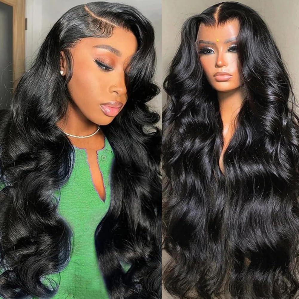 GBUN 26 Inch 13x6 HD Lace Front Wigs Human Hair Body Wave Lace Front Wigs Human Hair Pre Plucked 180% Density Transparent Lace Frontal Wigs Human Hair Lace Front Wigs Baby Hair Human Hair Wig for Women