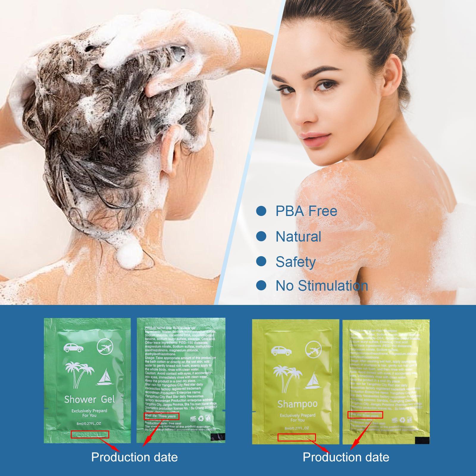 fafortune Bulk Hygiene Kits for Homeless ,Travel Size Body Wash and Shampoo Bulk 0.28fl Oz,Travel Size Shower Gel SetShampoo Bulk Travel Size ,Hotel Supplies for Guests (0.28fl Oz(Pack of 500), 500, Count)