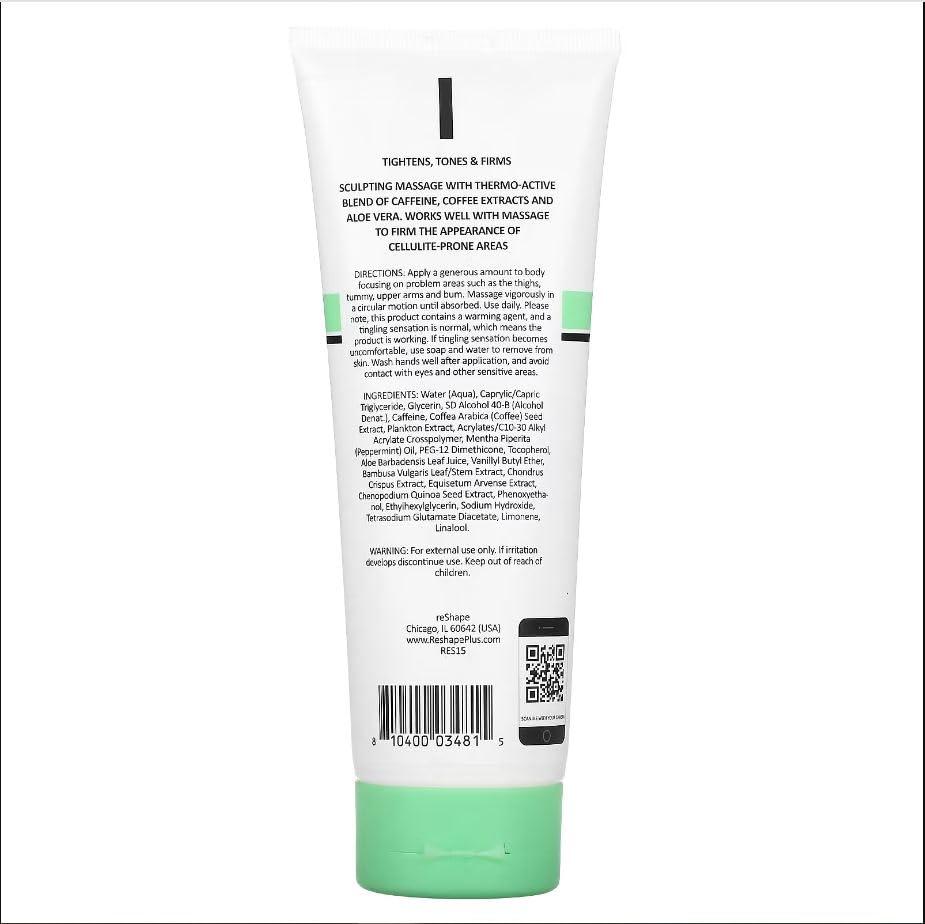 Reshape+ Reshape+ Tummy Tightening Cream Anti Cellulite Slimming Body Firming Gel Body Sculpting Hydrating Gel Fades Stretch Marks, Tightens Loose Belly Skin & Skin On Legs, Arms, Body, & Butt