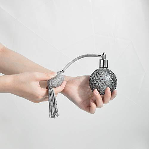 Beautyflier Beautyflier 3.4 Oz Vintage Style Clear Glass Empty Refillable Perfume Bottle with Long Tassel (Gray)