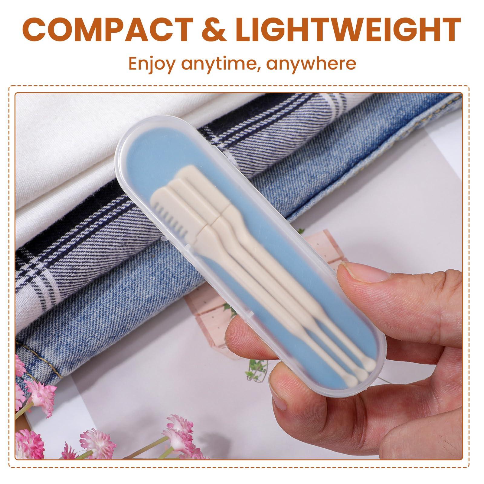 JIEYAO JIEYAO 3 Pcs 2-in-1 Nasal Hair Cutter, Nose Hair Trimmer for Men Women, Manual Rotary Nose Hair Cleaner Portable Nostril Hair Remover Tool with Ear Picker Double Sided Nose Hair Clipper