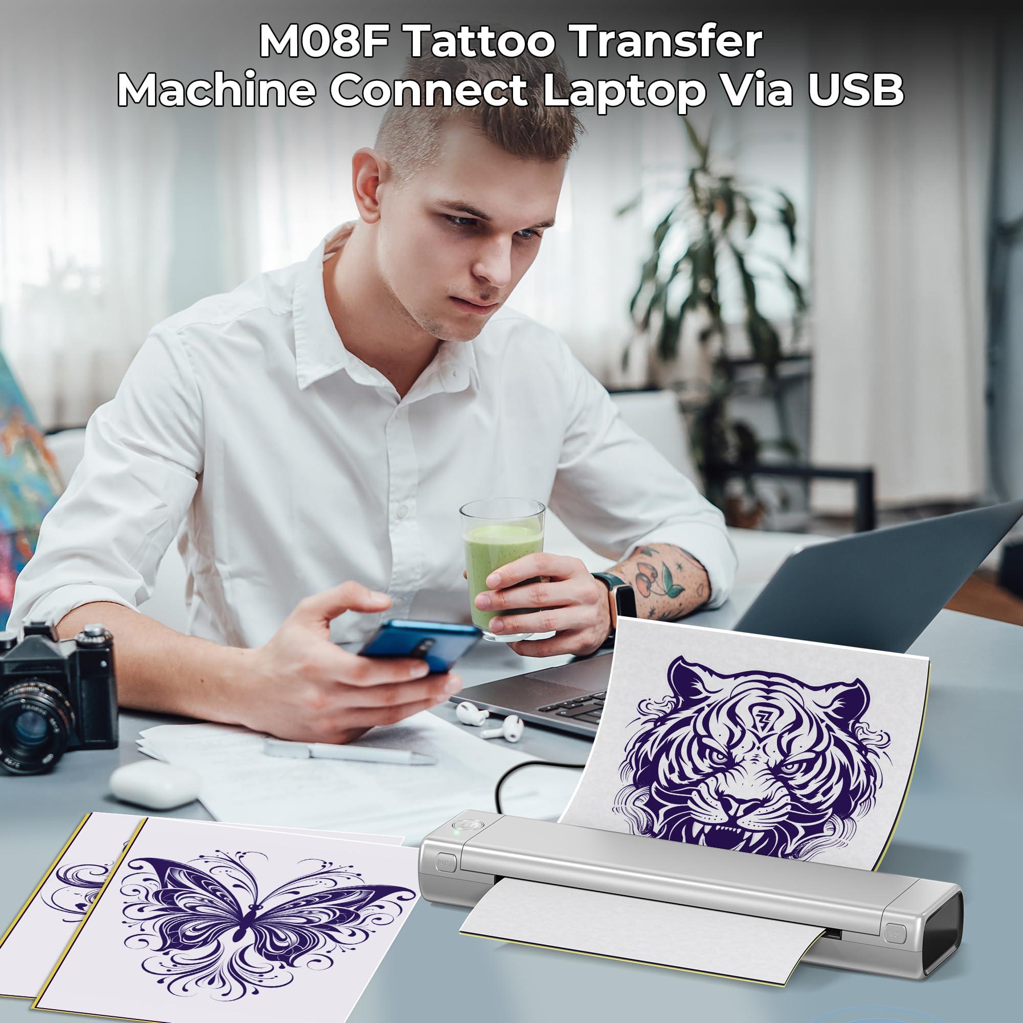 ItriAce ItriAce Thermal Tattoo Stencil Printer, Thermal Tattoo Transfer Copier Printer Machine, Bluetooth Inkless Portable Printer for Tattooing with 10Pcs Free Transfer Paper, Compatible with Phone & Laptop