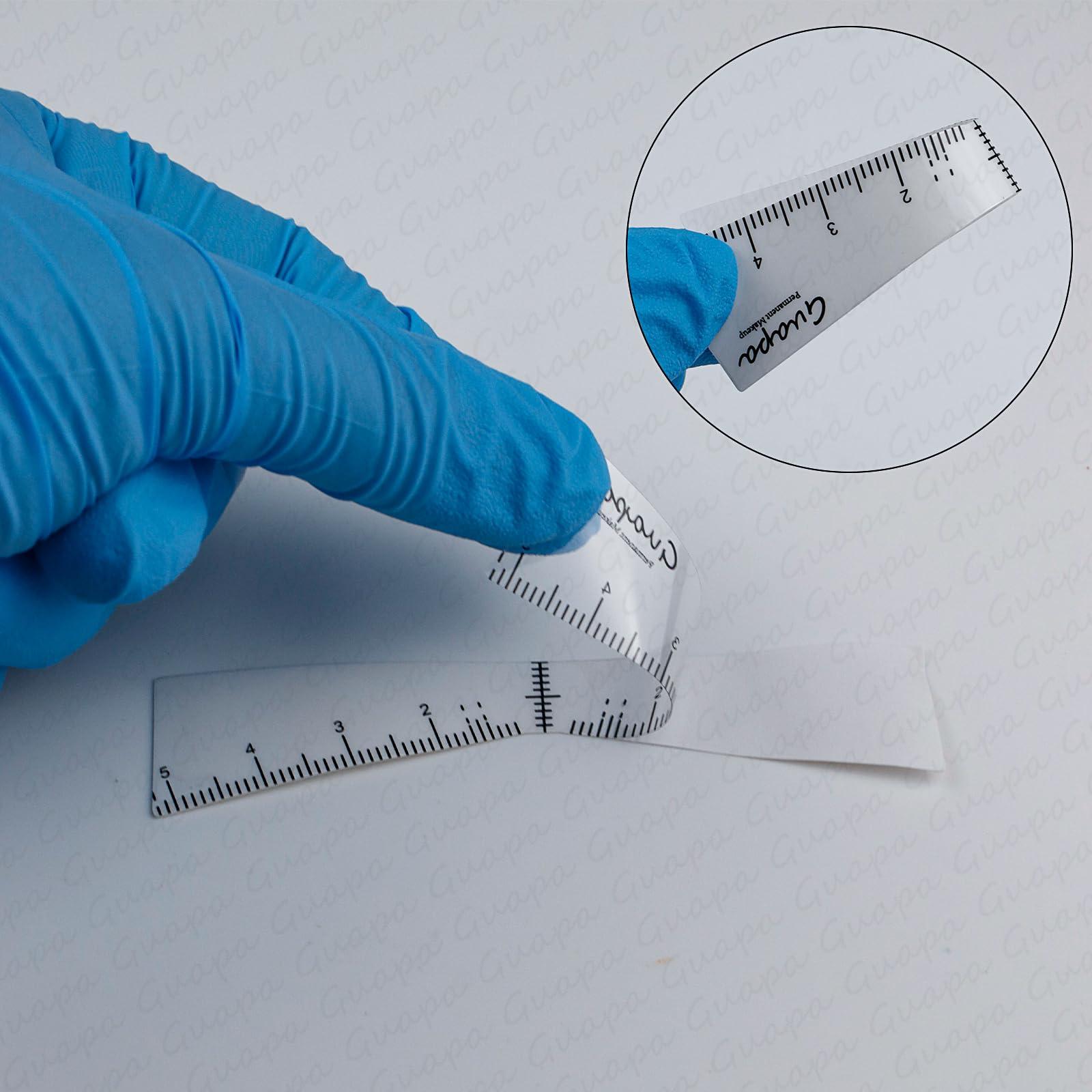 Guapa Guapa Eyebrow Ruler Stencils Easy Mapping Shaping Sticker Stencil Microblading Measure Tool Brow Shape Design Positioning Stickers for Permanent Makeup (White Set -5PCS)