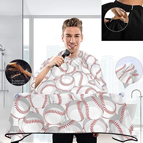 visesunny visesunny Barber Cape Baseball Cartoon 3D Pattern Polyester Hair Cutting Salon Cape Apron Anti-Static Haircut Shaving Cloth Beard Shaving Bib Hairdressing Cape