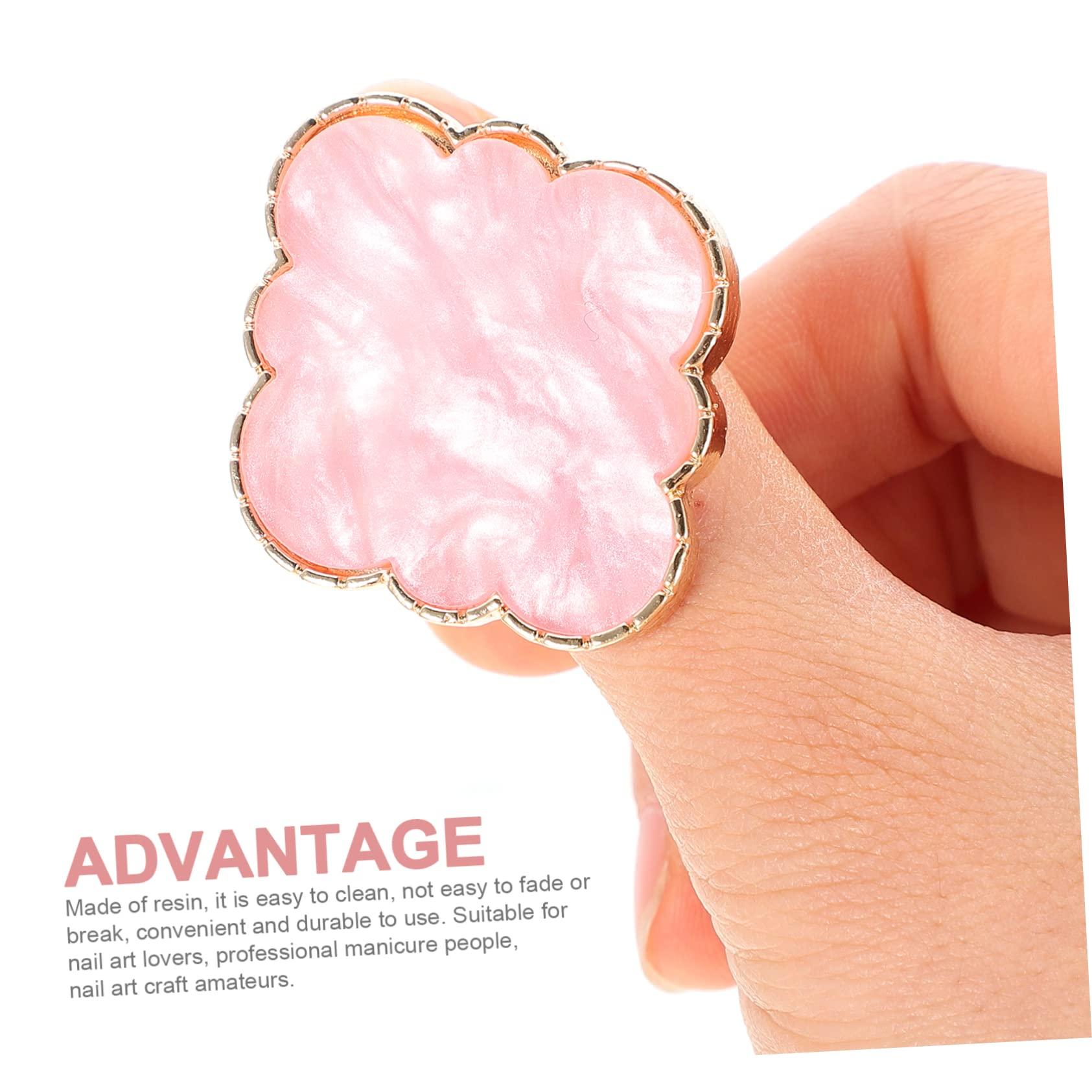 MERRYHAPY MERRYHAPY 20pcs Nail Art Ring Palettes Resin Nail Polish Tray Adjustable Ring for Manicure