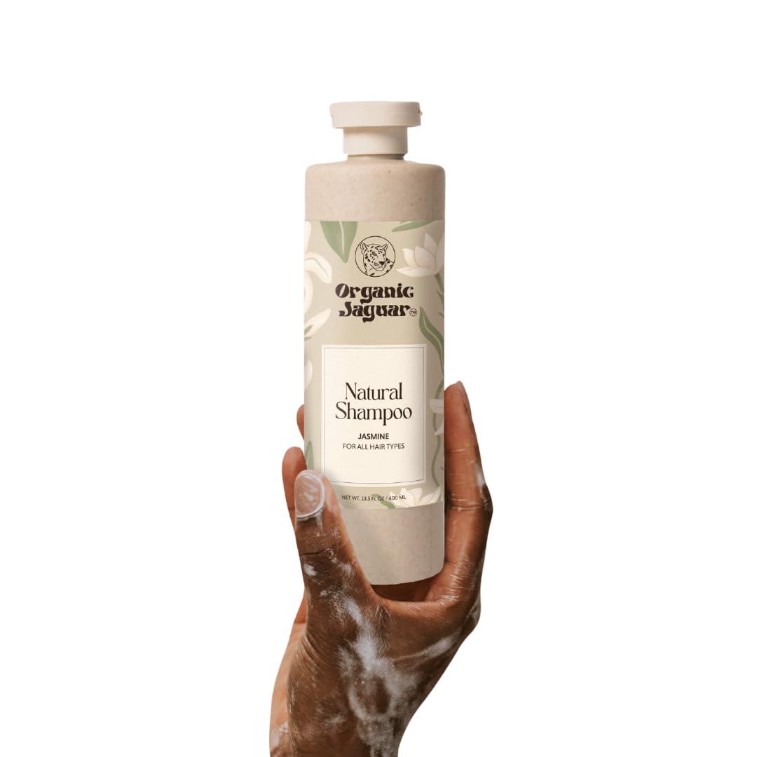 Organic Jaguar Organic Jaguar Natural Shampoo for Hair Care, Sulfate Free Shampoo with Castor Oil, Honey, Biotin, Glycerin, Aloe Vera & Mild Thickening Agent, Unscented, Dry to Color Treated to All Hair, 13.5 fl oz
