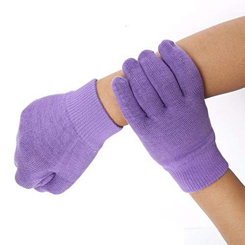AnHua AnHua 1 Pair Gel SPA Moisturizing Gloves Soft Cotton Moisturizing Whitening Exfoliating Foot Mask Smooth Skin Care Dry Treatment (Purple)