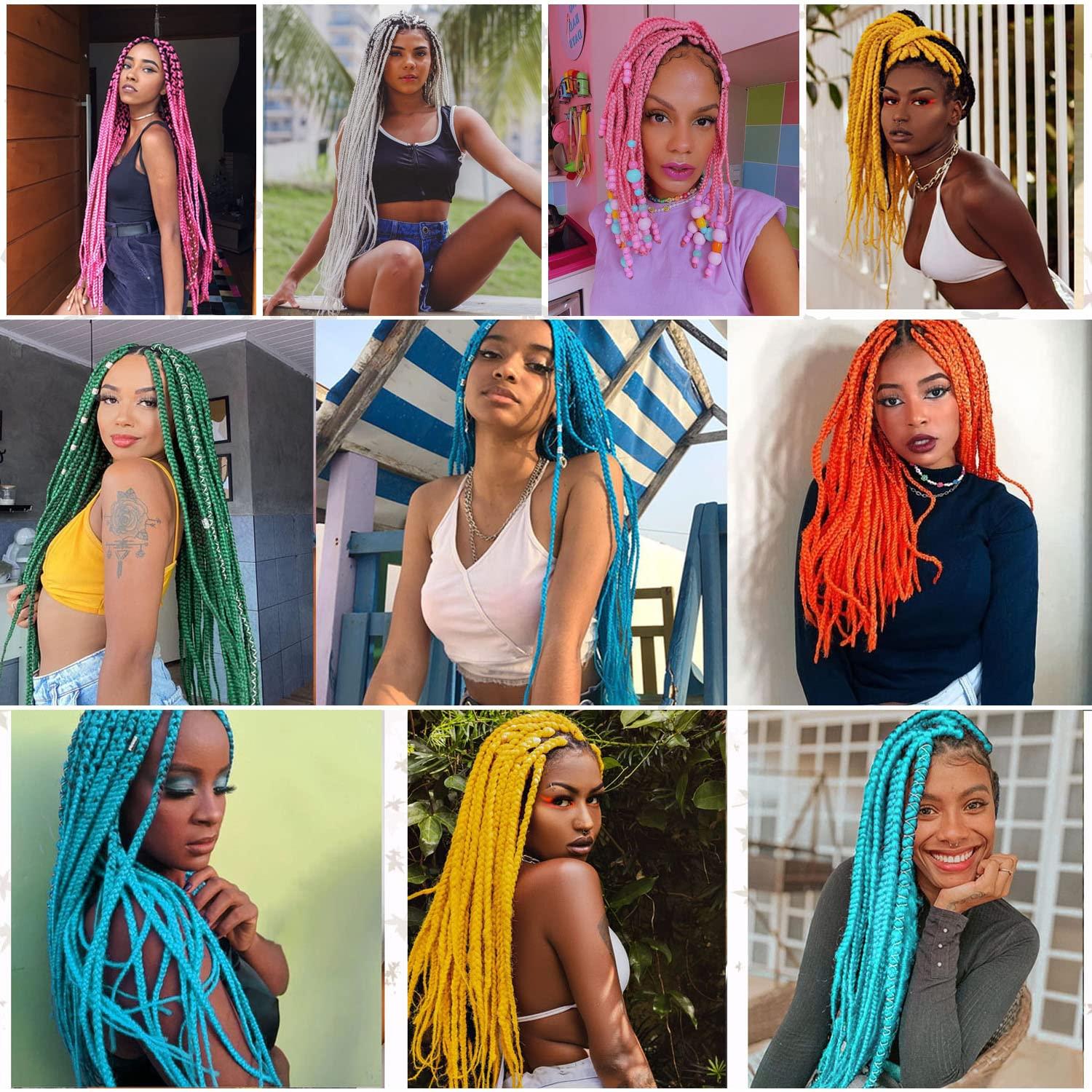 Leeven Leeven 26 Inch 2 Packs Light Purple Braiding Hair Pre Stretched lavender braiding hair Prestretched Braiding Hair Extensions (Purple#)