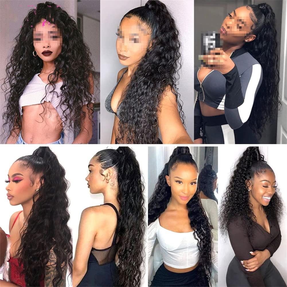 Youllyuu Drawstring Afro Kinky Curly Ponytailtail Hair Indian Hair Extensions For Women Black Brown Clip In Ponytailtail Hair T1B350