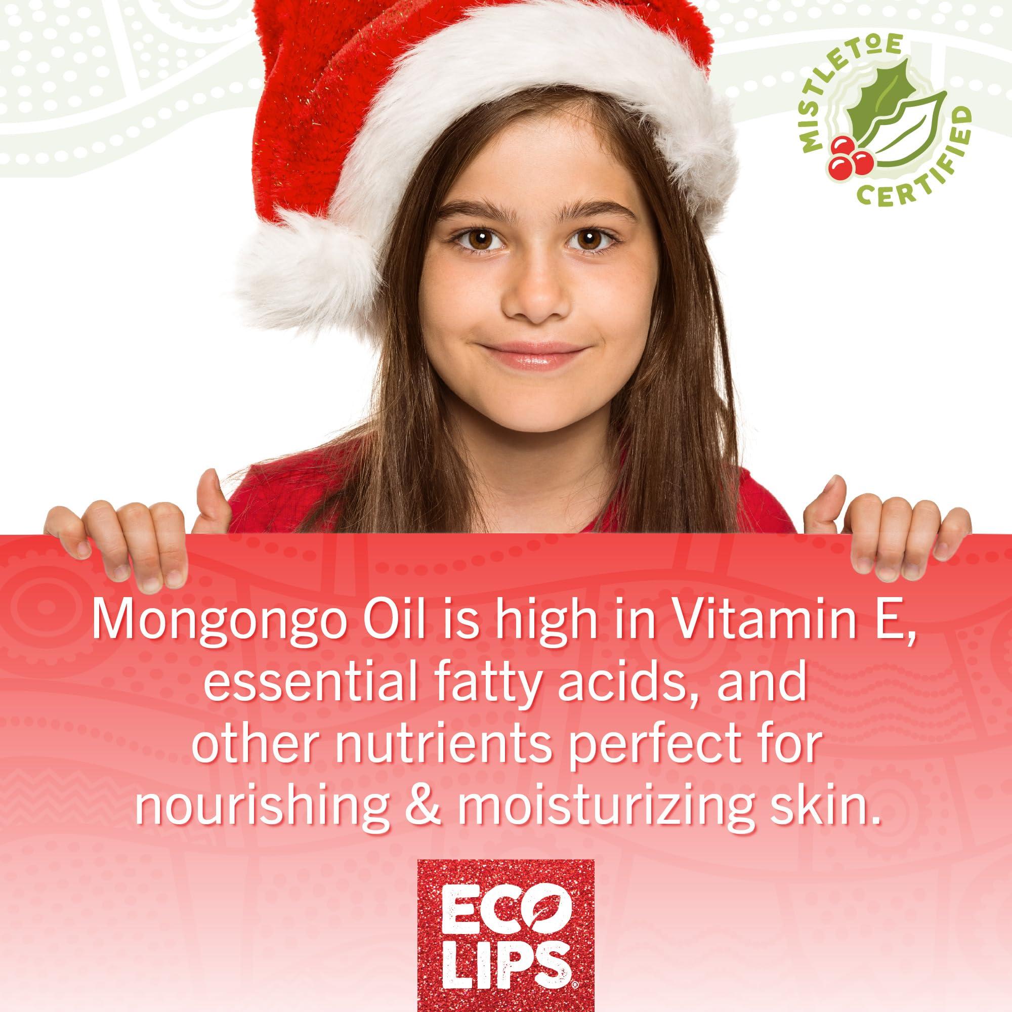 Eco Lips Eco Lips Novelty Plastic Candy Cane Gift Set for Holidays & Christmas Gifts, Stocking Stuffers | Mongo Kiss Organic Lip Balm 3-count Gift Set