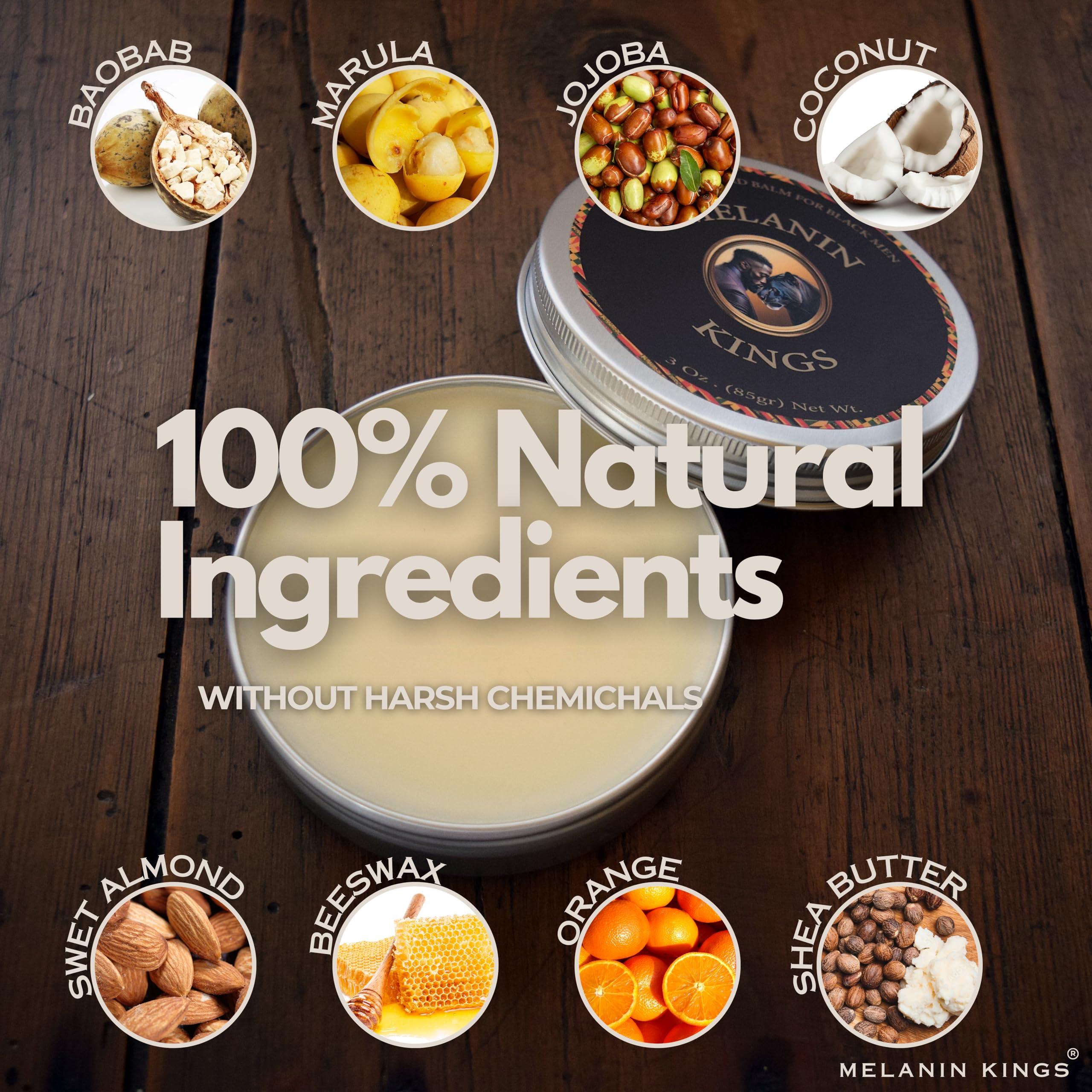 Melanin Kings Melanin Kings Beard Balm for Black Men | 3 oz | Ancient African Ingredients | Specialized formula for black men s Kenyan Sandalwood Scent