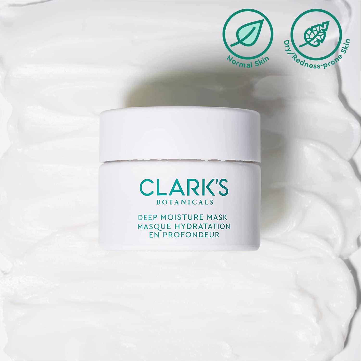 Clark's Botanicals Clark\'s Botanicals Deep Moisture Mask, Target Dryness, Redness & Inflammation, Stimulate Collagen Production, All Skin Types, 2-in-1 Moisturizer & Invisible Mask (1.70 Ounce (Pack of 1))
